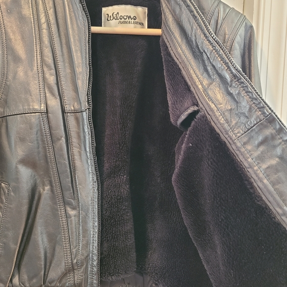 Wilson Black Leather Jacket Size 42 - Picture 3 of 4